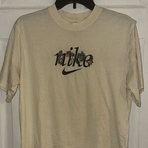 Nike Beige Floral Logo Women's Tee